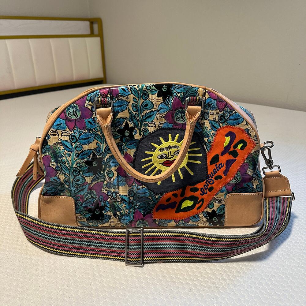 Consuela Beck Commuter Dome Satchel Bag – Multicolor Leather & Canvas - Picture 4 of 15